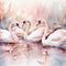 Kate Aquarelle Cygne Lac Rose Toile de fond conçue par Mandy Ringe - Kate Backdrop FR