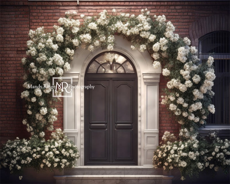 Kate Blanc Arche de Fleurs Porte Toile de fond conçue par Mandy Ringe Photographie
