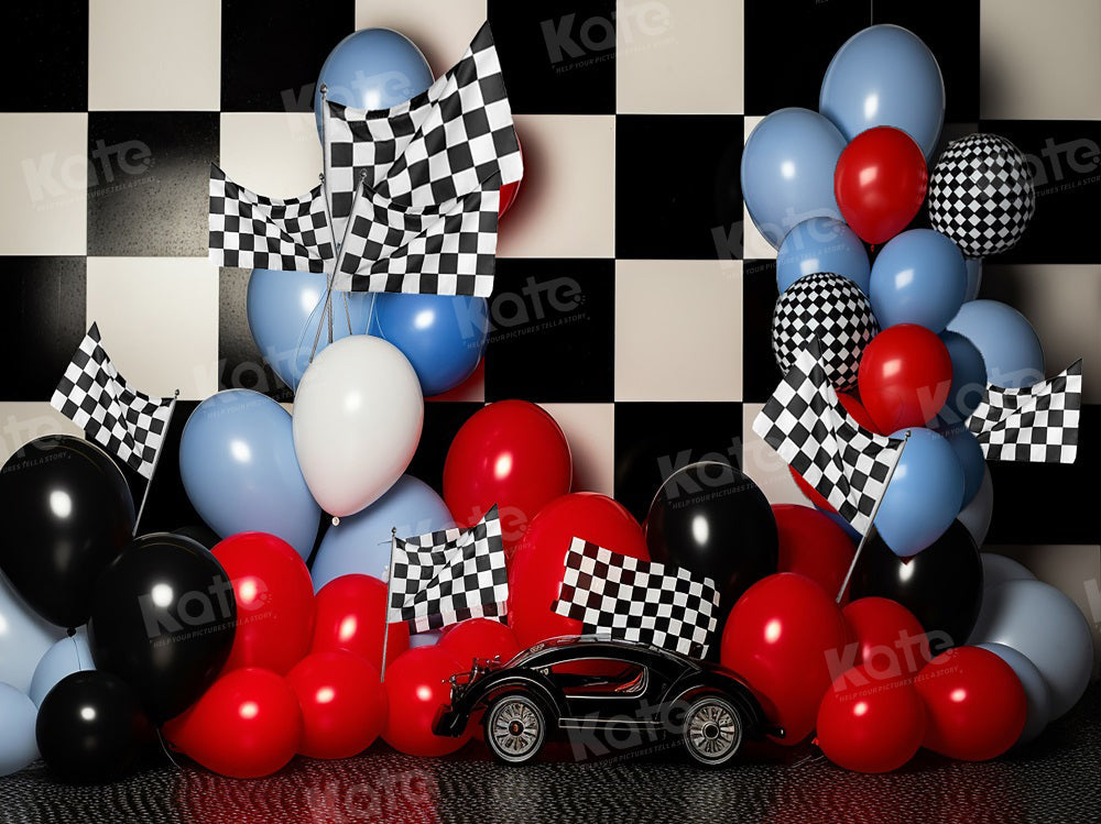 Kate Anniversaire Ballons Enfant Toile de fond en Laine pour la photographie - Kate Backdrop FR