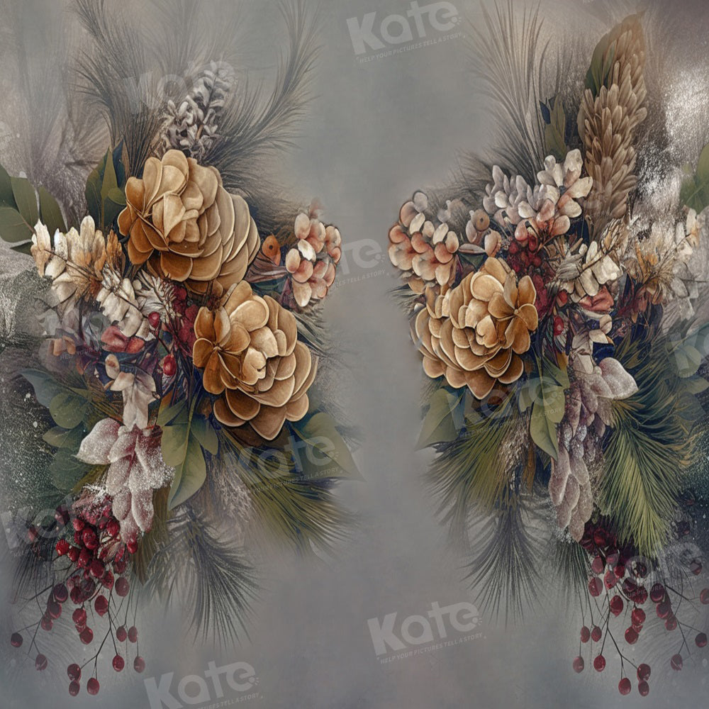 Kate Beaux-Arts Fleurs Gris Toile de fond pour la photographie