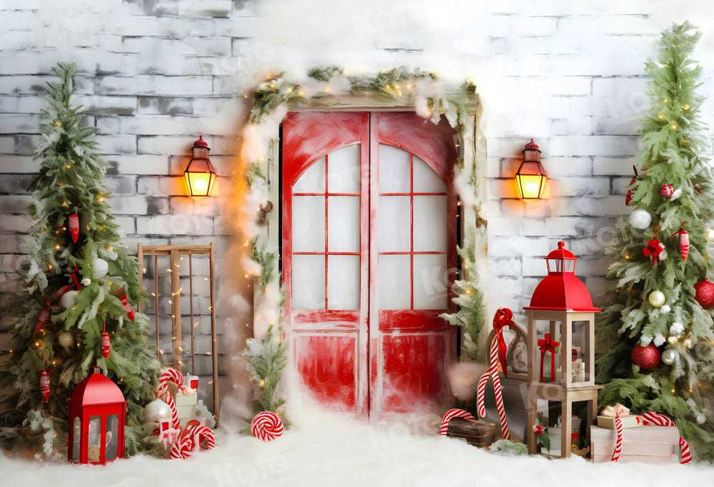 Kate Sapin de Noël Mur de briques Toile de fond Conçu par Chain Photographie - Kate Backdrop FR