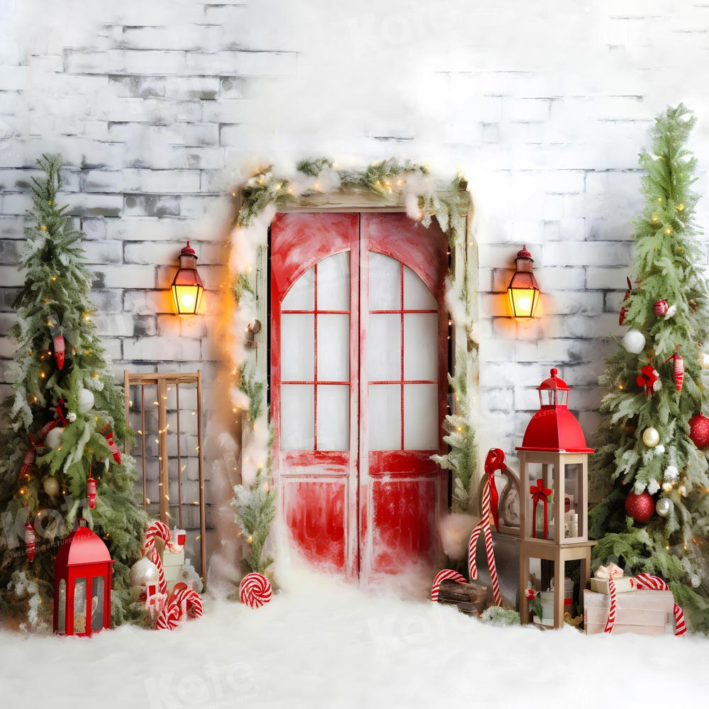 Kate Sapin de Noël Mur de briques Toile de fond Conçu par Chain Photographie - Kate Backdrop FR