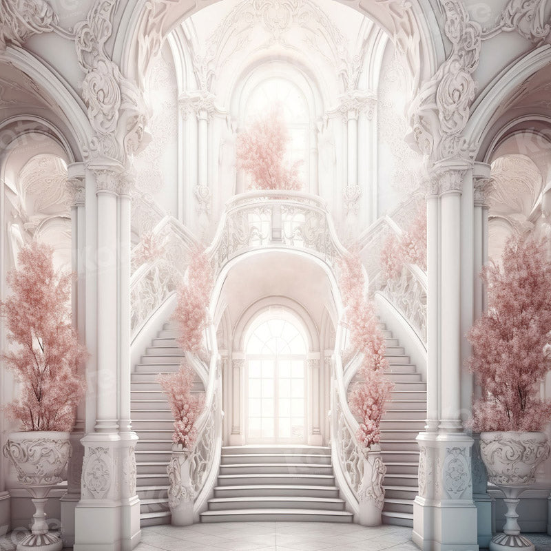 Kate Romantique Château Mariage Blanc Toile de fond pour la photographie - Kate Backdrop FR