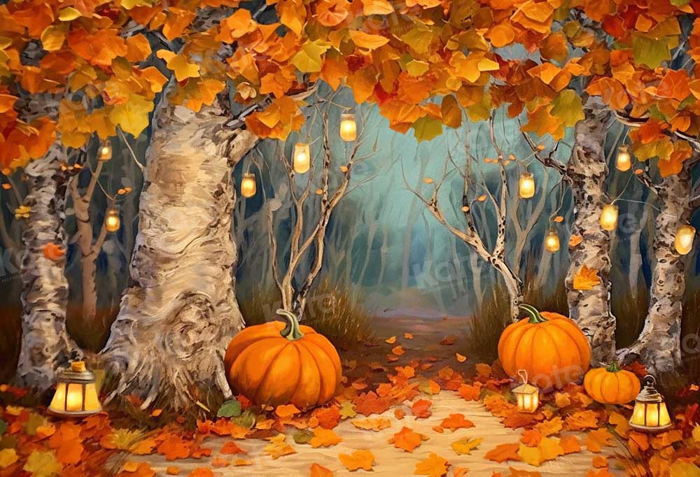 Kate Automne Citrouille Forêt Toile de fond Conçu par Chain Photographie - Kate Backdrop FR