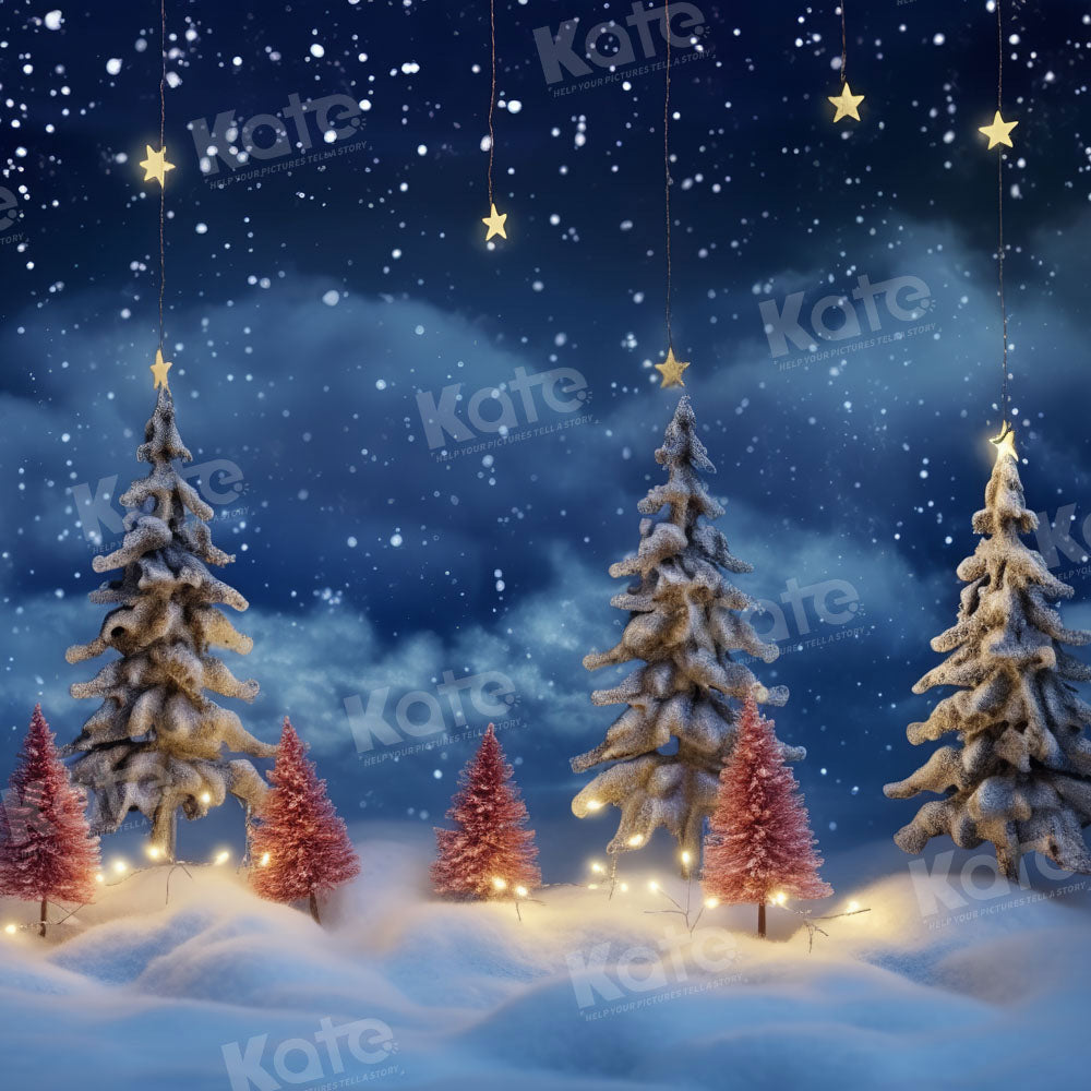 Kate Noël Étoiles Neige Nuit Toile de fond Conçu par Chain Photographie - Kate Backdrop FR