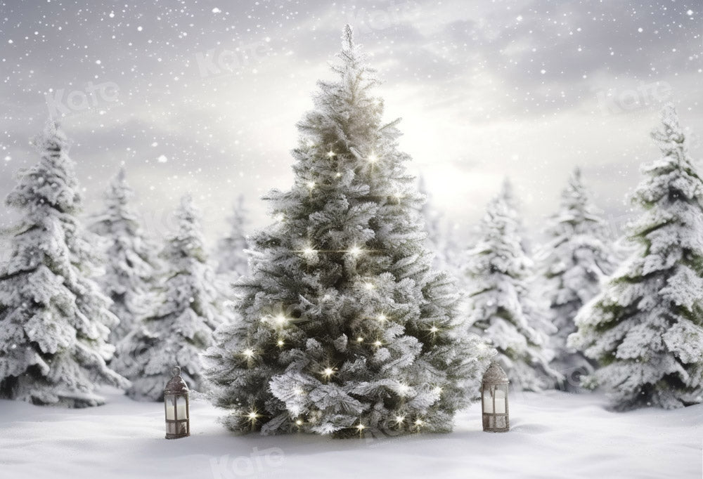 Kate Sapin de Noël Neige Blanc Toile de fond Conçu par Chain Photographie - Kate Backdrop FR