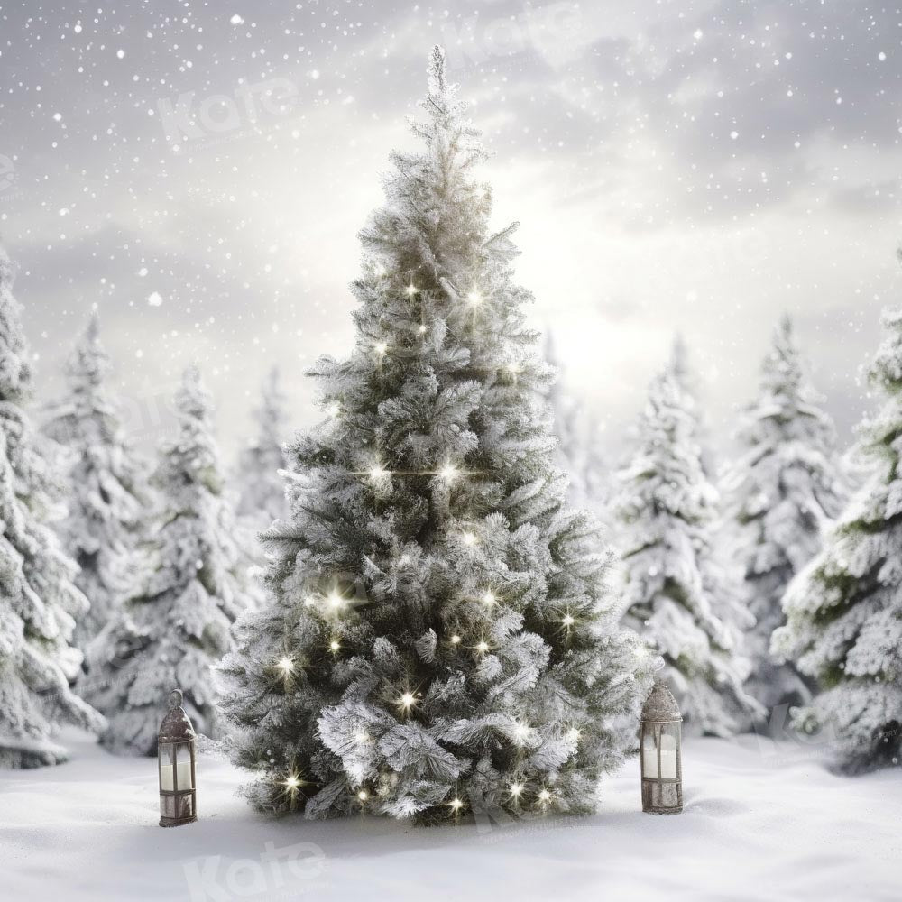 Kate Sapin de Noël Neige Blanc Toile de fond Conçu par Chain Photographie - Kate Backdrop FR