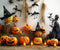 Kate Halloween Citrouille Paille Chauve-souris Toile de fond Conçu par Chain Photographie - Kate Backdrop FR