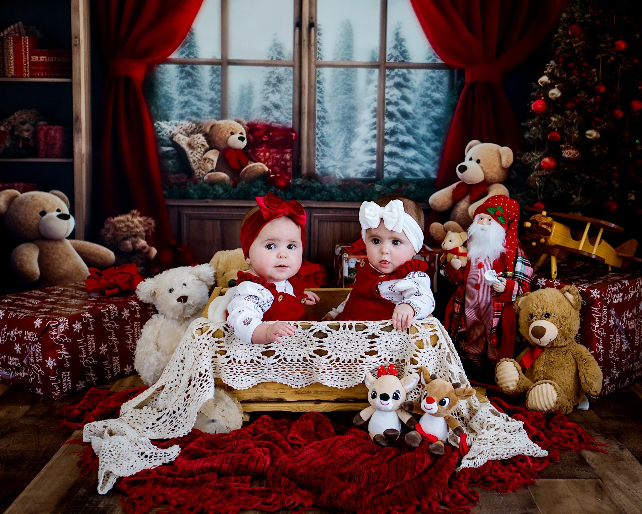 Kate Sapin de Noël Cadeaux Hiver Intérieur Toile de fond Conçu par Chain Photographie - Kate Backdrop FR