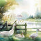 Kate Vue Campagne Oie Printemps Toile de fond Conçu par Patty Robert - Kate Backdrop FR