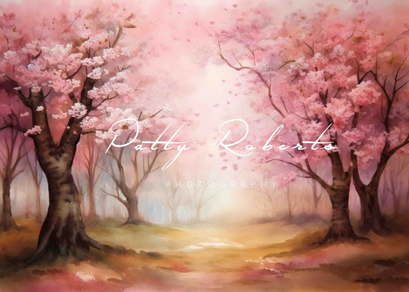 Kate Arbres Roses Printemps Toile de fond Conçu par Patty Robert