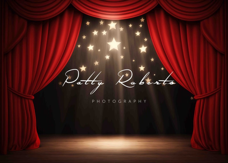 Kate Étoiles Scène Rouge Lumière Toile de fond Conçu par Patty Robert - Kate Backdrop FR
