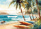 Kate Surf Été Mer Plage Toile de fond Conçu par Patty Robert - Kate Backdrop FR