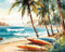 Kate Surf Été Mer Plage Toile de fond Conçu par Patty Robert - Kate Backdrop FR