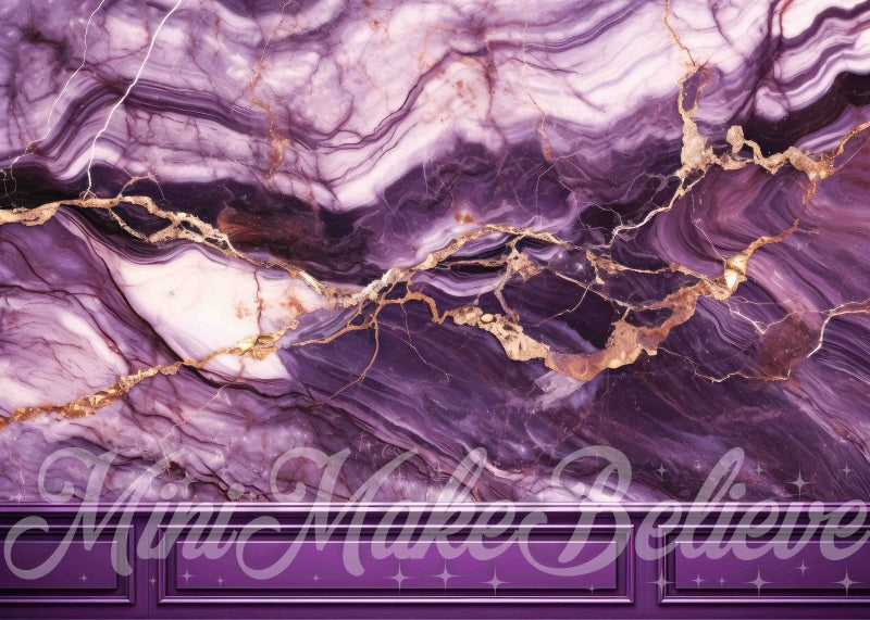 Kate Mur de Marbre Violet Toile de fond conçue par Mini MakeBelieve - Kate Backdrop FR
