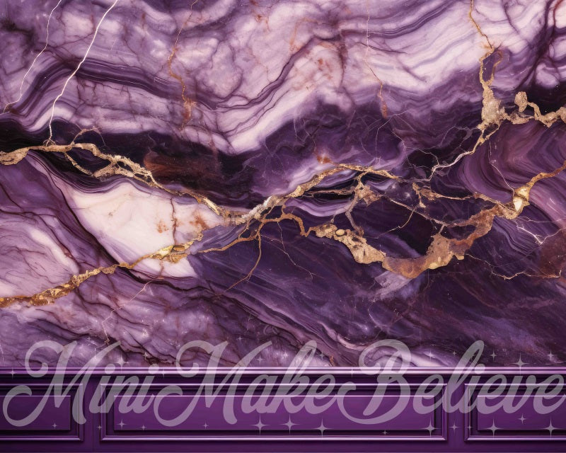 Kate Mur de Marbre Violet Toile de fond conçue par Mini MakeBelieve - Kate Backdrop FR