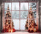 Kate Sapin de Noël Hiver Fenêtre Lumière Toile de fond Conçu par Chain Photographie - Kate Backdrop FR