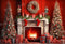 Kate Rouge Sapin de Noël Feu Cadeaux Toile de fond Conçu par Chain Photographie - Kate Backdrop FR