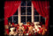 Kate Noël Fenêtre Ours en peluche Nuit Toile de fond pour la photographie - Kate Backdrop FR