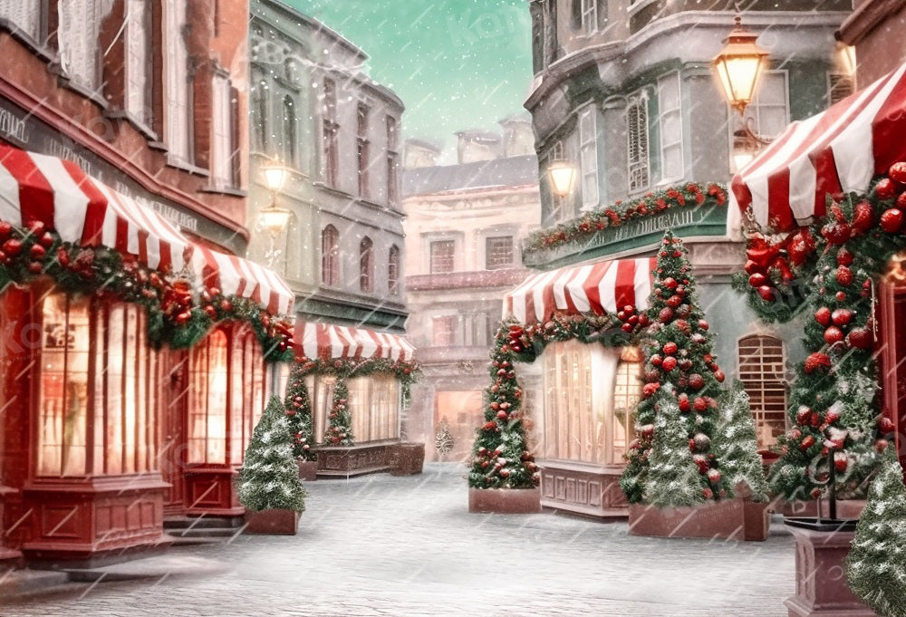 Kate Noël Rue Boutiques Neige Toile de fond pour la photographie - Kate Backdrop FR