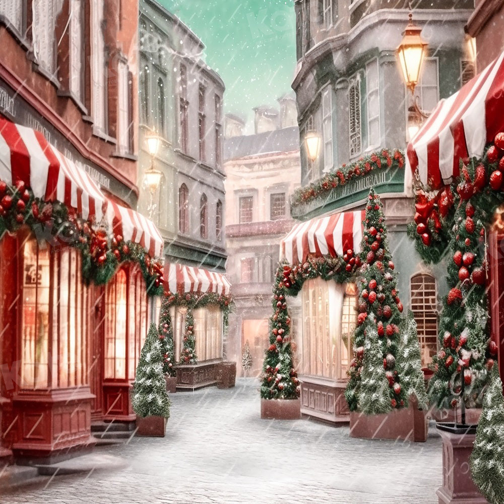 Kate Noël Rue Boutiques Neige Toile de fond pour la photographie - Kate Backdrop FR