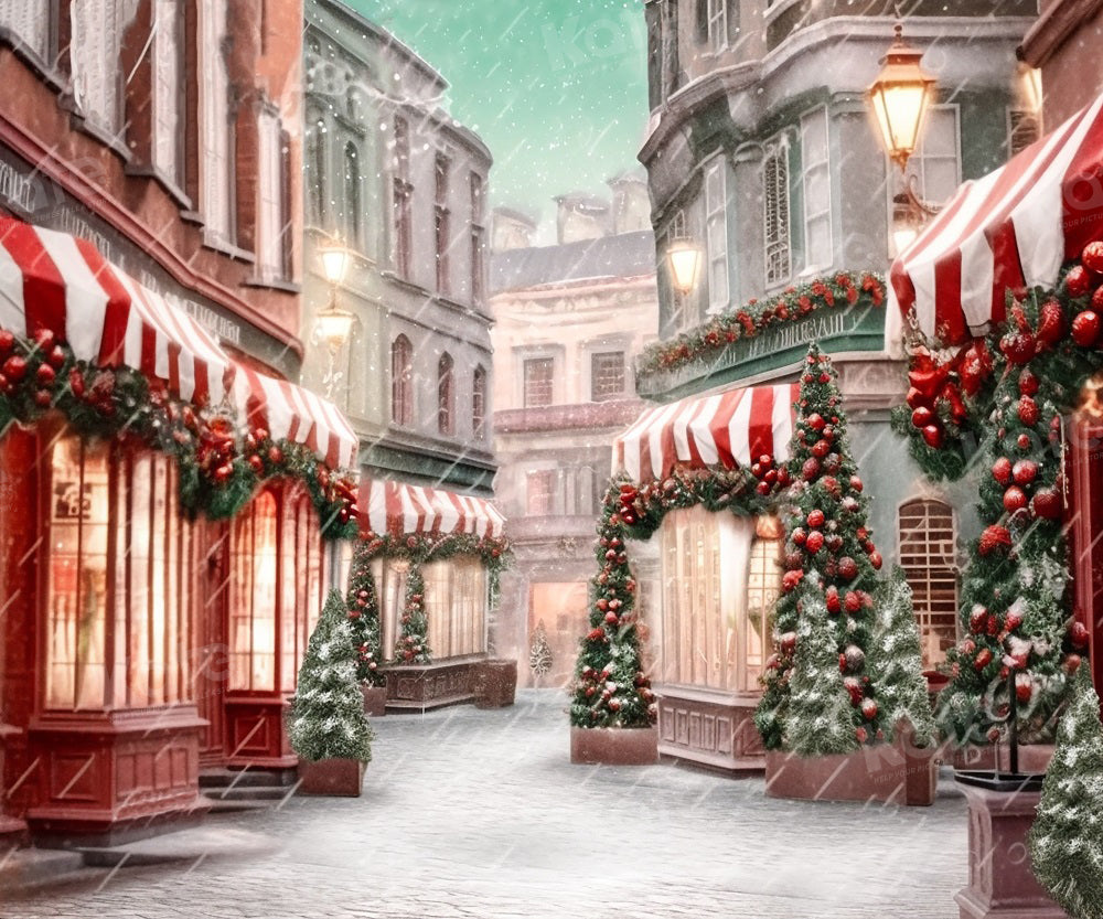 Kate Noël Rue Boutiques Neige Toile de fond pour la photographie - Kate Backdrop FR
