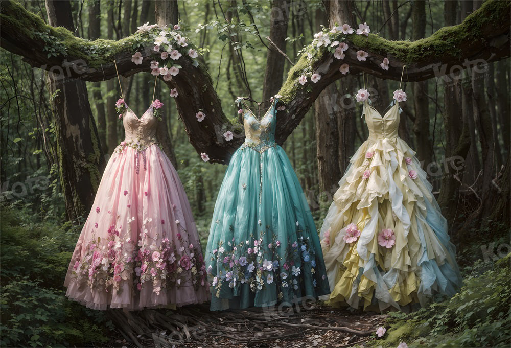 Kate Forêt Printemps Robe de Fée Toile de fond pour la photographie - Kate Backdrop FR