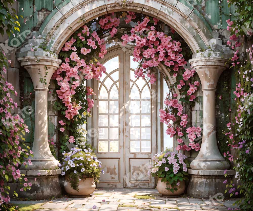Kate Arche de fleurs Fenêtre Mariage Toile de fond pour la photographie