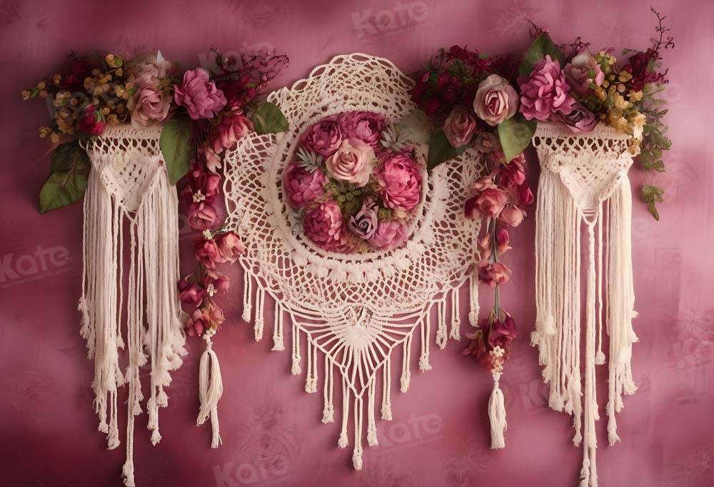 Kate Rose Bohème Tapisserie Florale Toile de fond Conçu par Chain Photographie