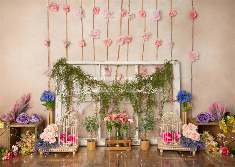 Kate Rustique Floral Bohème Toile de fond conçue par Jenna Onyia
