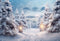 Kate Neige Hiver Arbres Route Toile de fond Conçu par Chain Photographie - Kate Backdrop FR