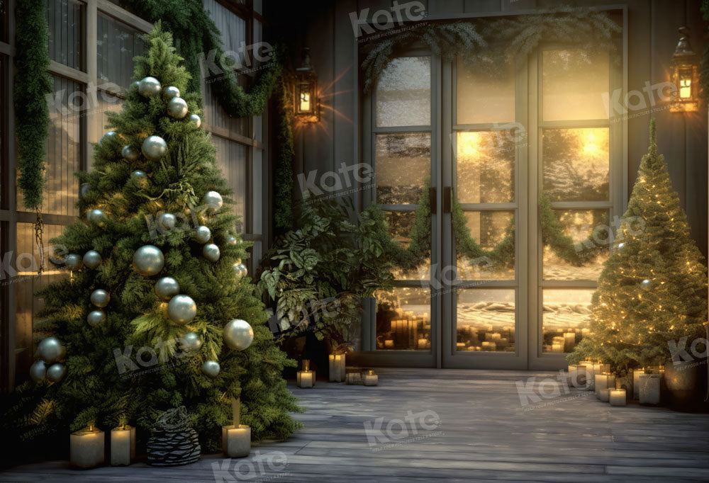 Kate Sapin de Noël Fenêtre Nuit Toile de fond Conçu par Chain Photographie - Kate Backdrop FR