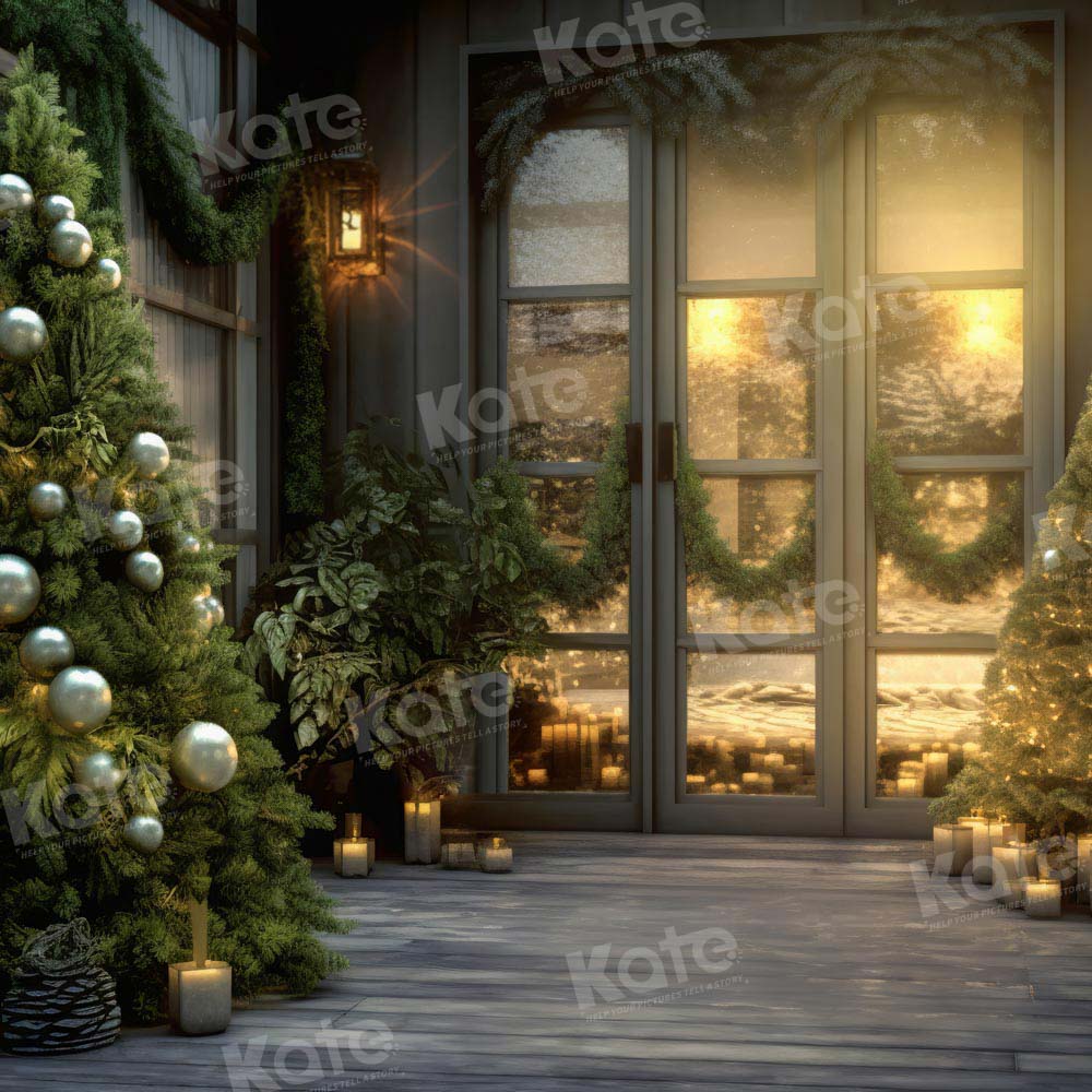 Kate Sapin de Noël Fenêtre Nuit Toile de fond Conçu par Chain Photographie - Kate Backdrop FR
