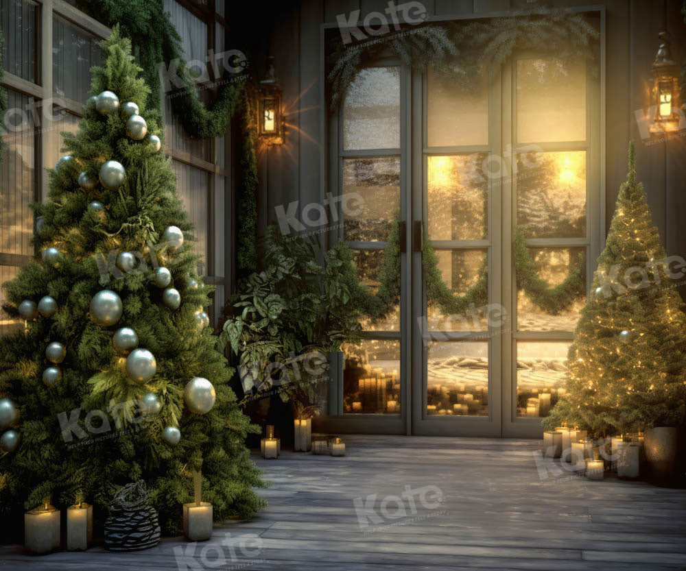 Kate Sapin de Noël Fenêtre Nuit Toile de fond Conçu par Chain Photographie - Kate Backdrop FR