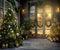 Kate Sapin de Noël Fenêtre Nuit Toile de fond Conçu par Chain Photographie - Kate Backdrop FR