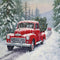 Kate Neige Voiture Rouge Arbres Toile de fond Conçu par Chain Photographie - Kate Backdrop FR