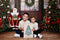 Kate Sapin de Noël Fenêtre Rideau Rouge Toile de fond Conçu par Chain Photographie - Kate Backdrop FR