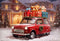 Kate Voiture Rouge Noël Cadeaux Toile de fond Conçu par Chain Photographie - Kate Backdrop FR