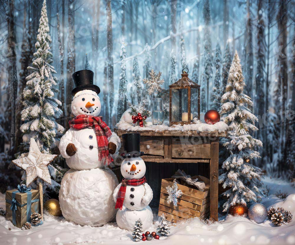 Kate Hiver Noël Bonhomme de neige Toile de fond Conçu par Chain Photographie