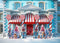 Kate Bleu Rouge Noël Maison Toile de fond conçue par Mini MakeBelieve - Kate Backdrop FR