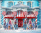 Kate Bleu Rouge Noël Maison Toile de fond conçue par Mini MakeBelieve - Kate Backdrop FR