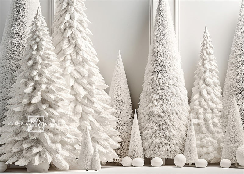 Kate Blanc Sapin de Noël Toile de fond conçue par Mandy Ringe - Kate Backdrop FR