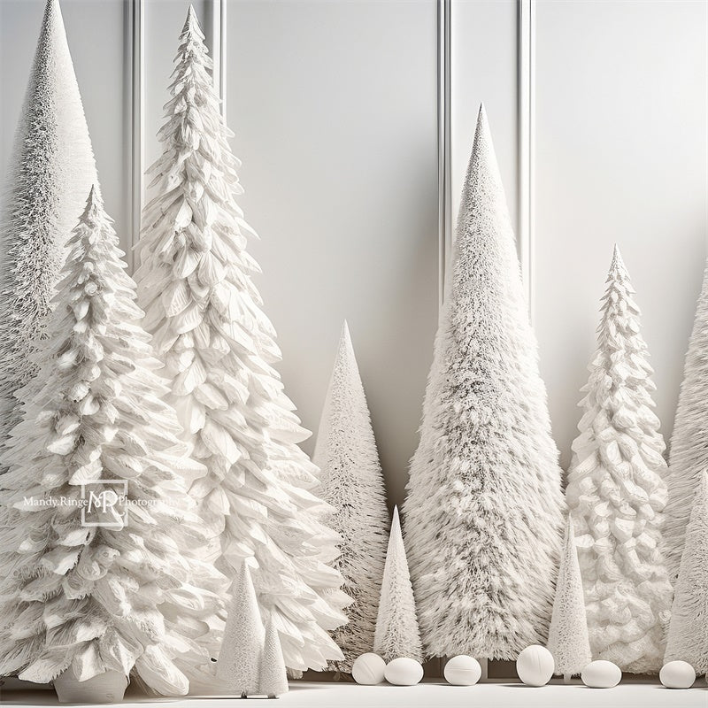 Kate Blanc Sapin de Noël Toile de fond conçue par Mandy Ringe - Kate Backdrop FR