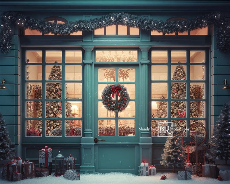 Kate Bleu Noël Boutique Toile de fond conçue par Mandy Ringe