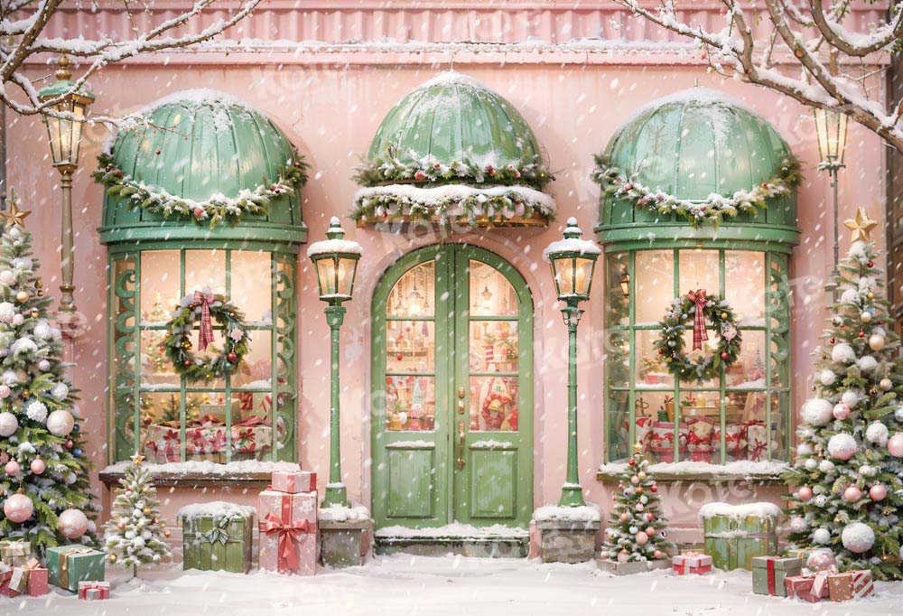Kate Noël Maison Rose Neige Cadeaux Toile de fond Conçu par Chain Photographie