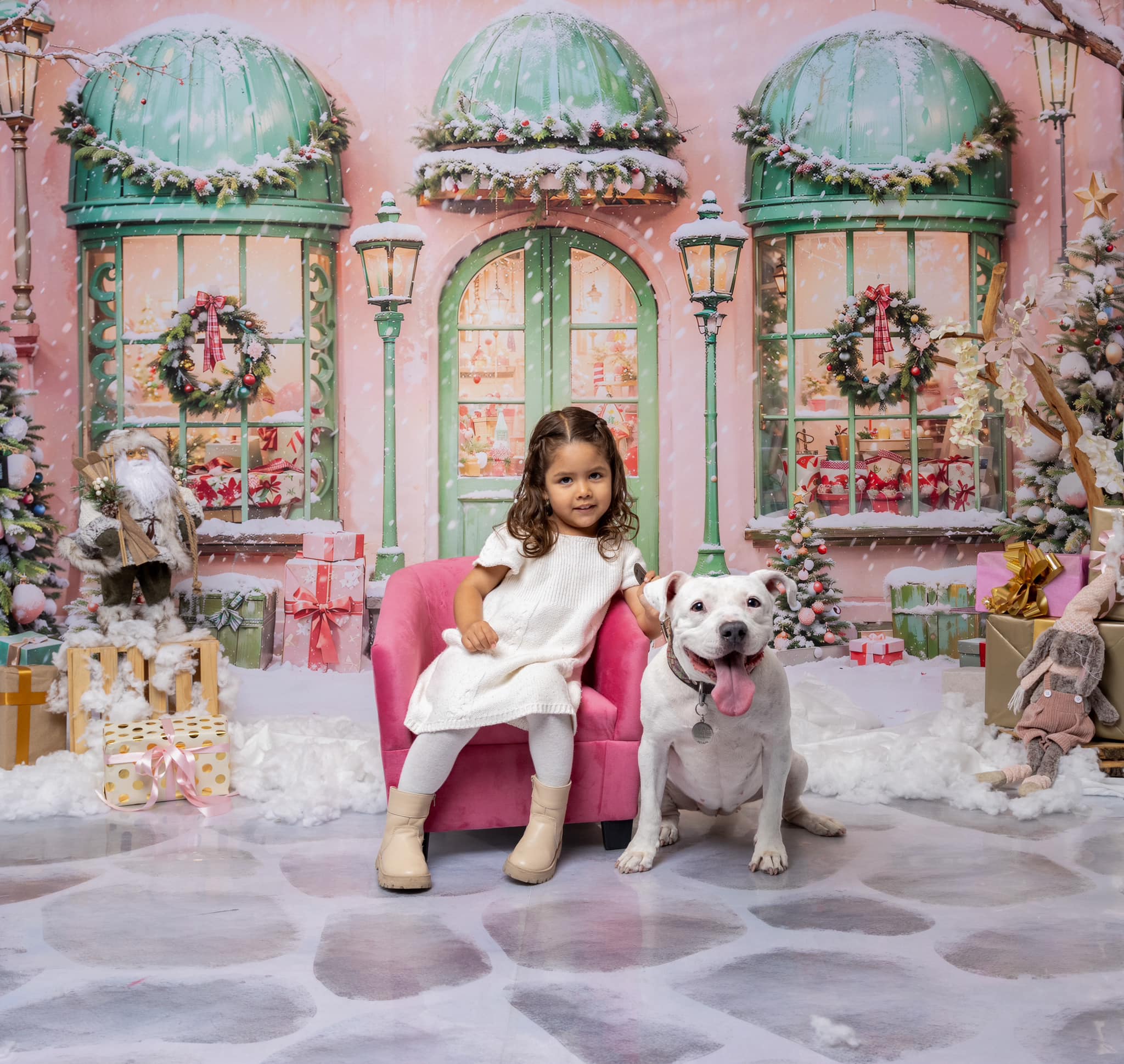 Kate Noël Maison Rose Neige Cadeaux Toile de fond Conçu par Chain Photographie - Kate Backdrop FR