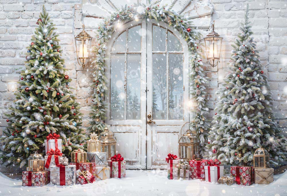 Offres Éclair Kate Noël Arbres Neige Porte Toile de fond en Laine conçu par Emetselch - Kate Backdrop FR