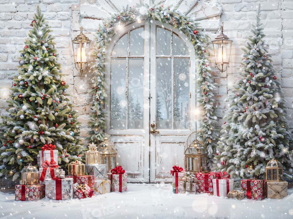 Offres Éclair Kate Noël Arbres Neige Porte Toile de fond en Laine conçu par Emetselch - Kate Backdrop FR