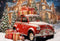 Kate Noël Cadeaux Rouge Voiture Maison Toile de fond Conçu par Chain Photographie - Kate Backdrop FR