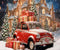 Kate Noël Cadeaux Rouge Voiture Maison Toile de fond Conçu par Chain Photographie - Kate Backdrop FR
